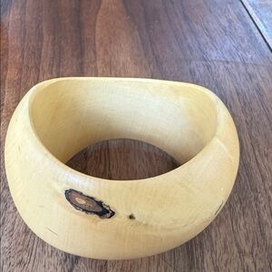 Buttery soft organic shaped natural wood bracelet